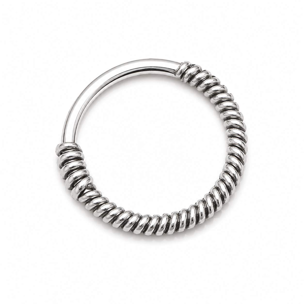 925 Sterling Silver Coiled Band Open Nose Pin